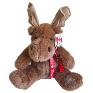 Northern Gifts Wild Wonders Canada Moose Plush Stuffed Animal Red Ribbon Tag 11"